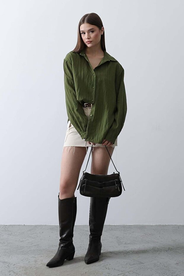 Çizgili İnce Gömlek - 1