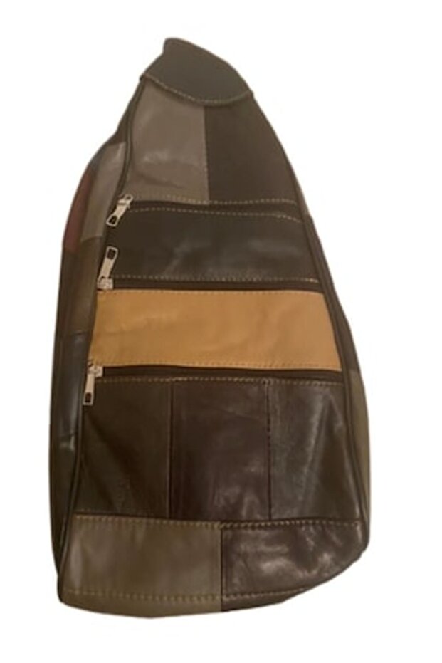Rucsac mare din piele multicoloră - 1