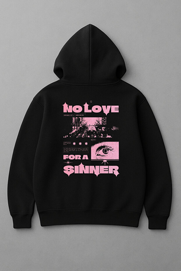 سويت شيرت كبير الحجم مطبوع عليه No Love Back