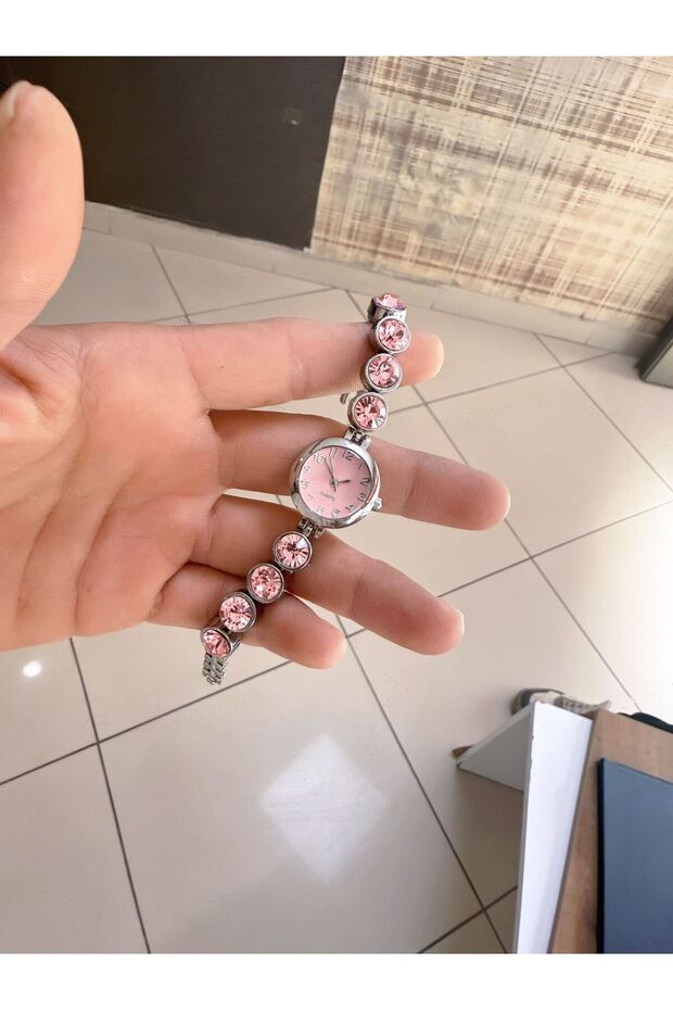 Vintage Bead Model Zircon Stone Women's Wristwatch