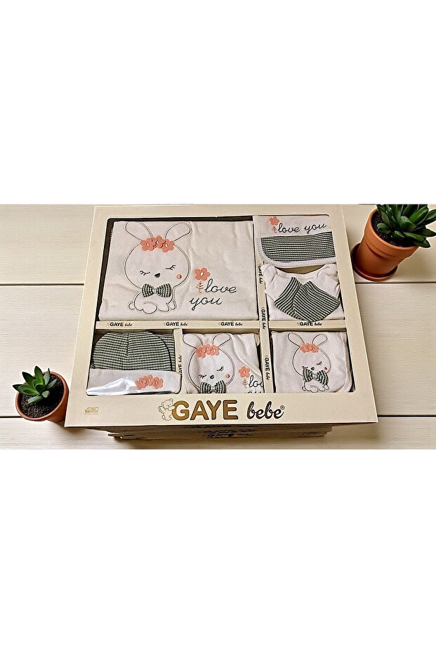 Unisex 0-3 Months Babies Organic Sleeping Rabbit Embroidered Set of 10