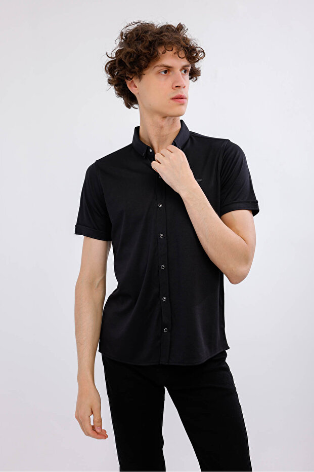 قميص MIRARI الأساسي بأكمام قصيرة - أسود - 2