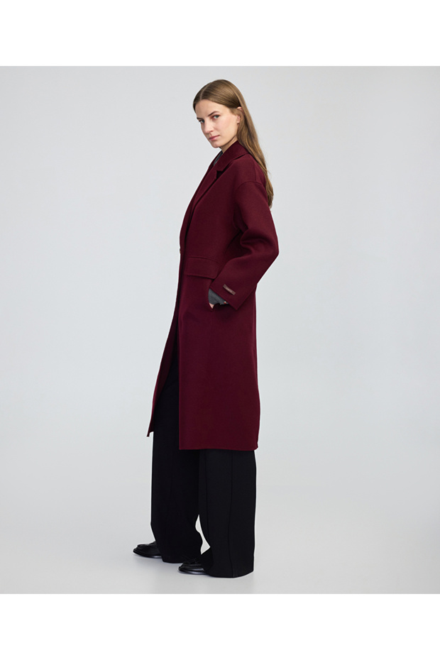 Buttoned Double-Breasted Coat - 5