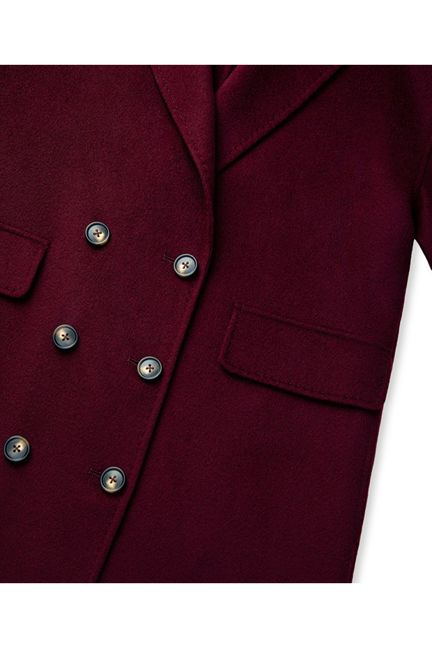 Buttoned Double-Breasted Coat - 4