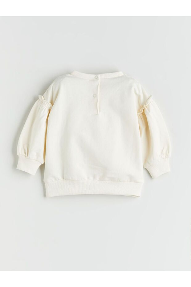 LCW baby Çiçekli Kız Bebek Sweatshirt ve Tayt 2'li - 3