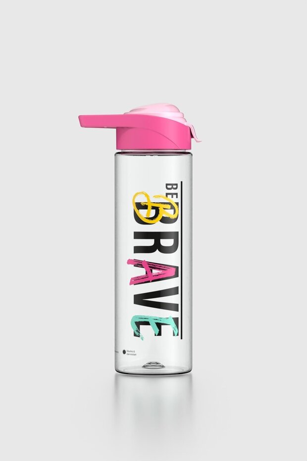 Juno Brave Pattern 630 ml Tritan Leak-Proof Odor-Free Flask 912088 Fuchsia-Powder