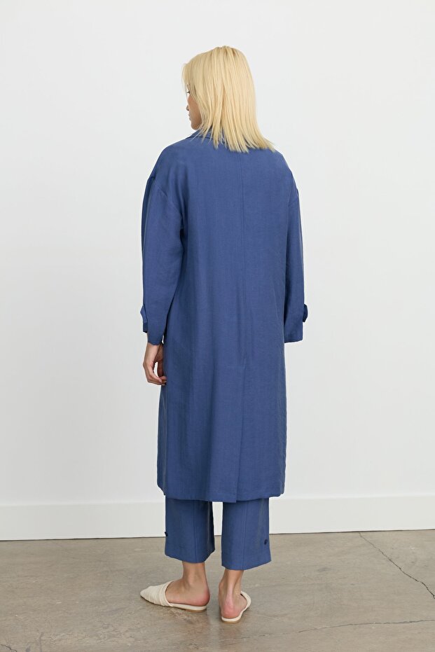 Oversize Tencel Cap Indigo - 7