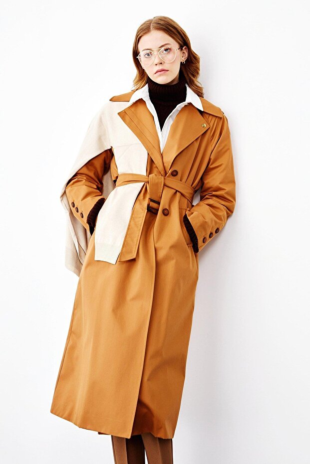 Kuşaklı Trençkot Taba - 6