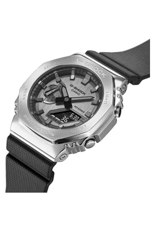 G-SHOCK GM-2100-1ADR Silver Steel Bezel & Black Strap: Rugged Elegance for Every Adven