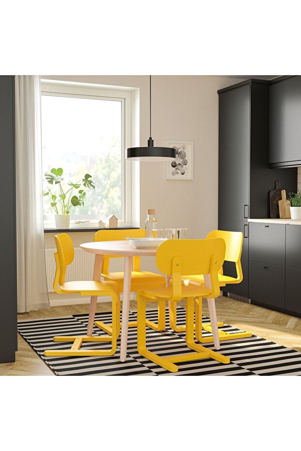 ahşap sandalye, sarı-huş - 3