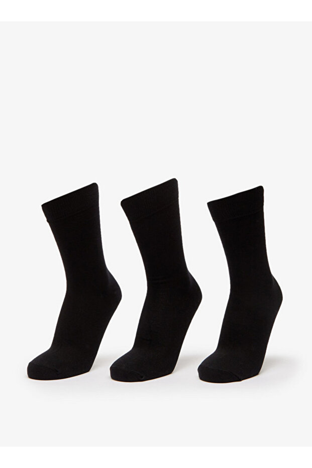 Solid Crew Length Socks - Set of 3 - 1