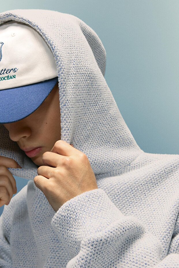 Baskılı kapüşonlu sweatshirt - 4