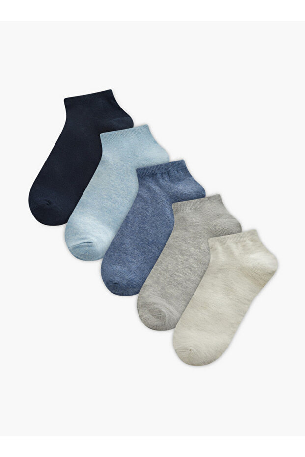 جوارب سادة بطول الكاحل - طقم من 5 قطع - 1