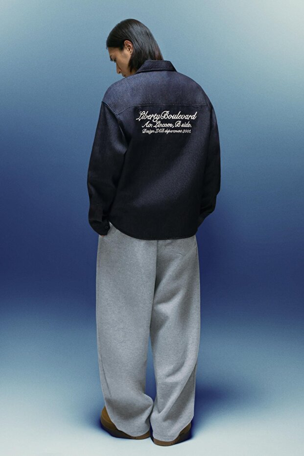 Oversize denim gömlek - 3