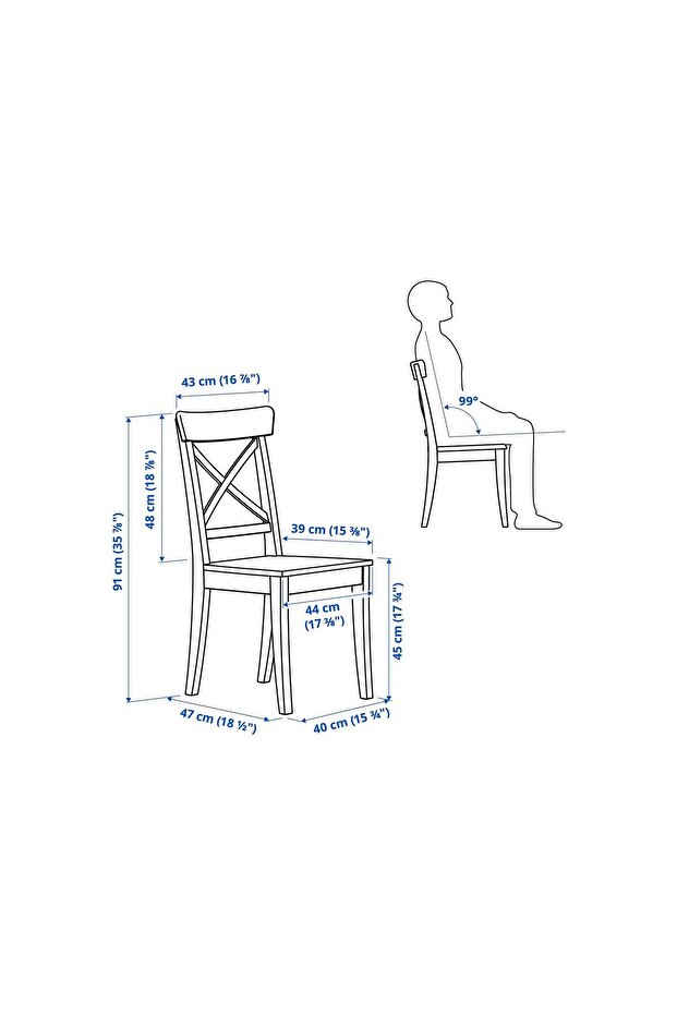 ahşap sandalye, siyah - 6