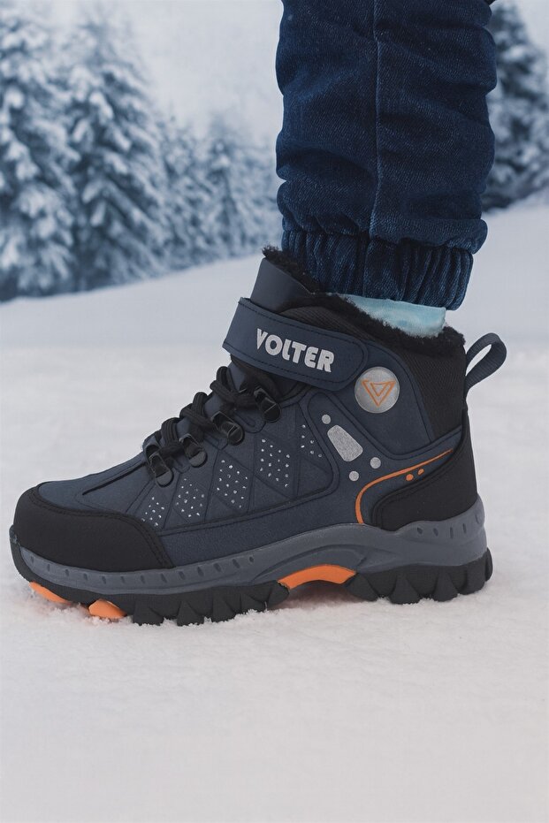 Children's Unisex Outdoor Boots with Fur Inside and Zipper