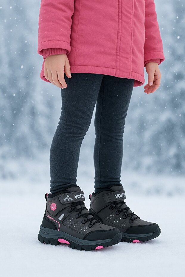 Children's Unisex Outdoor Boots with Fur Inside and Zipper