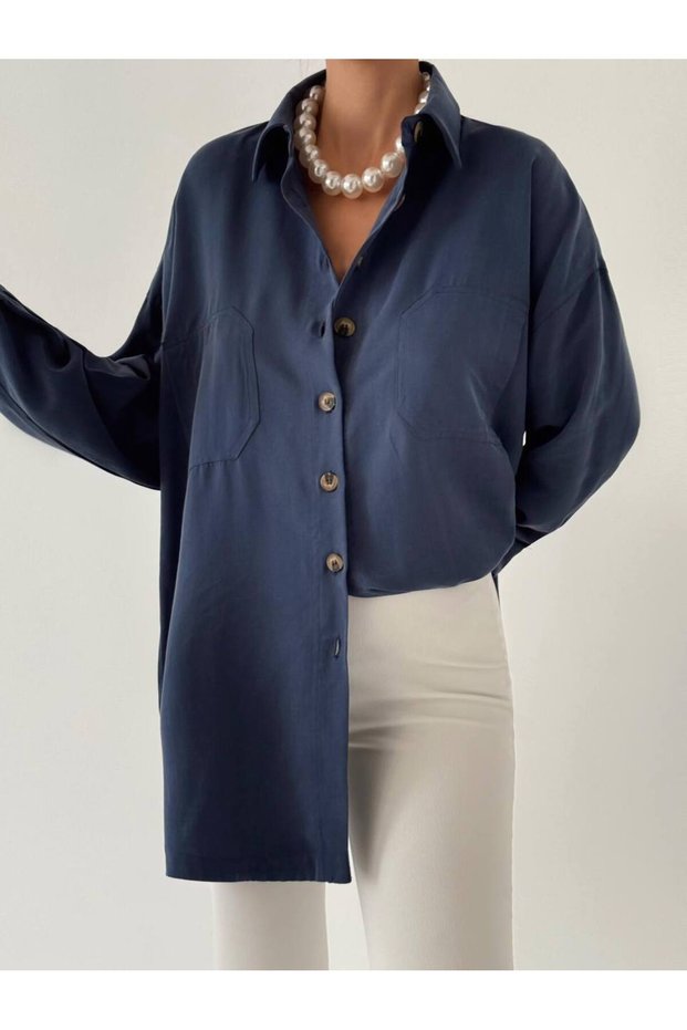 Women's Oversized Loose Long Sleeve Shirt – Relaxed Fit Stylish Everyday Shirt