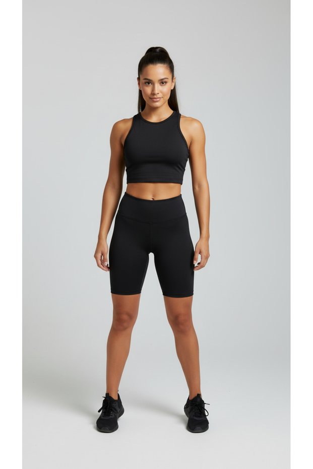 Women's Sports Short Shorts and Bustier Set High Waist Comfortable Stretchy Lycra Fitness Pilates Yoga Set