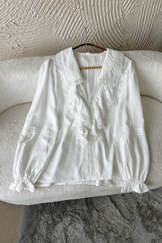 Jotham Beyaz Bluz - 3