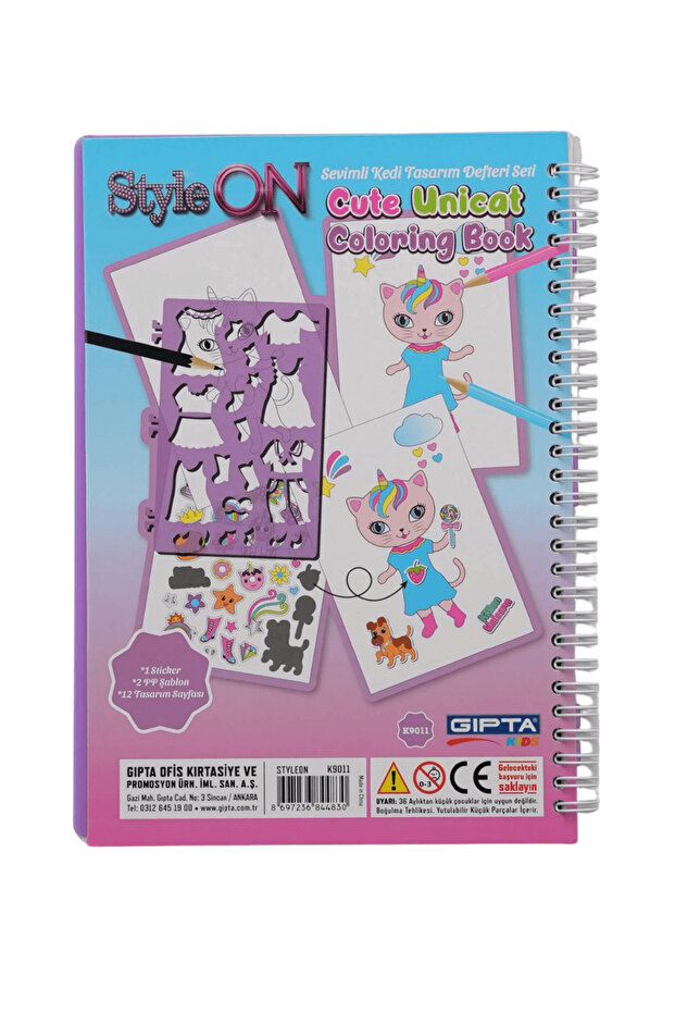 Style on 2 in 1 Activity Book Cat Design Notebook Set K9011 - 5