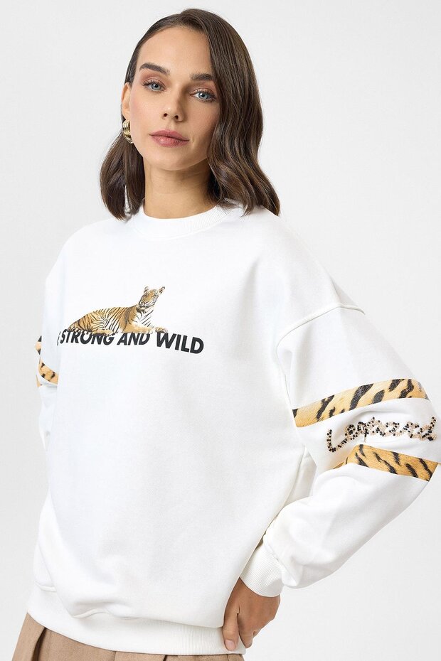 Kaplan Baskılı Sweatshirt - 5