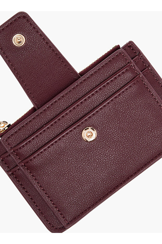 Solid Card Holder with Snap Button Closure - H 8 x W 12.3 x 2.5 cms - 5