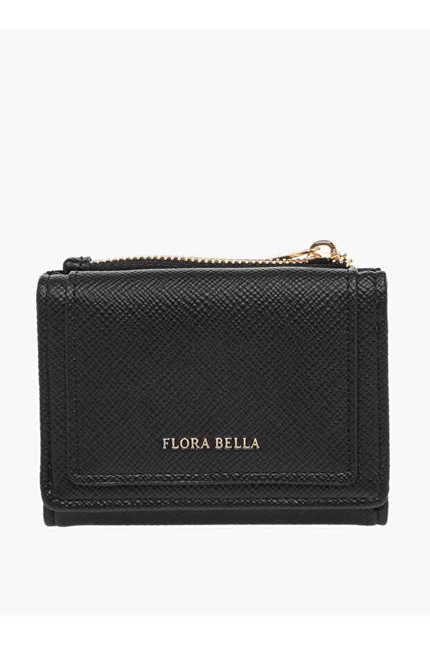 Textured Tri-Fold Wallet with Snap Button Closure - H 9 x W 10.5 x 3.5 cms - 1