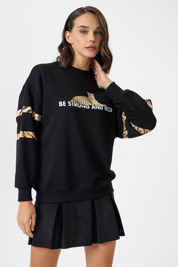 Kaplan Baskılı Sweatshirt - 4