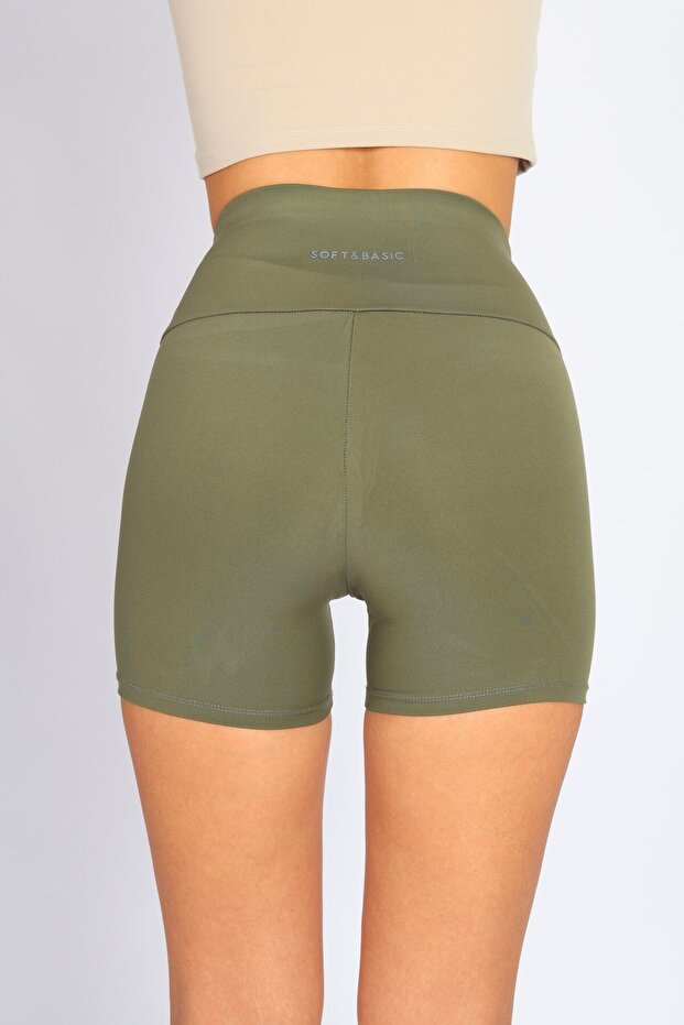 Bıker Haki Kısa Spor Tayt - 7