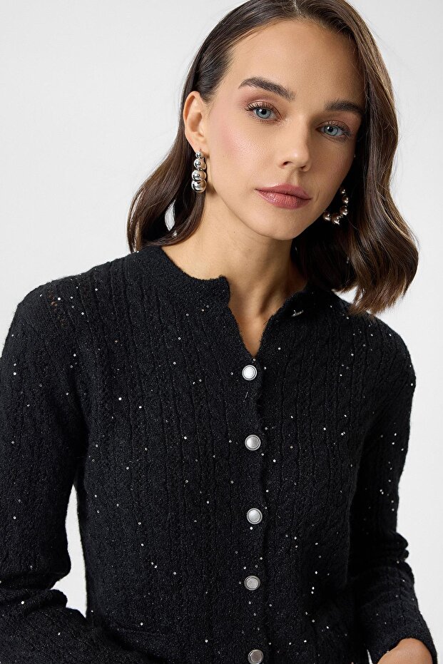 Pullu Örgü Hırka - 1