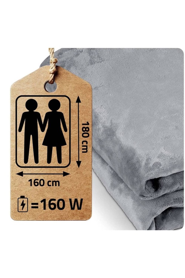 Electric blanket, 100% PE, thick, fluffy, controller with LCD display, 10 temperature control levels... - 5