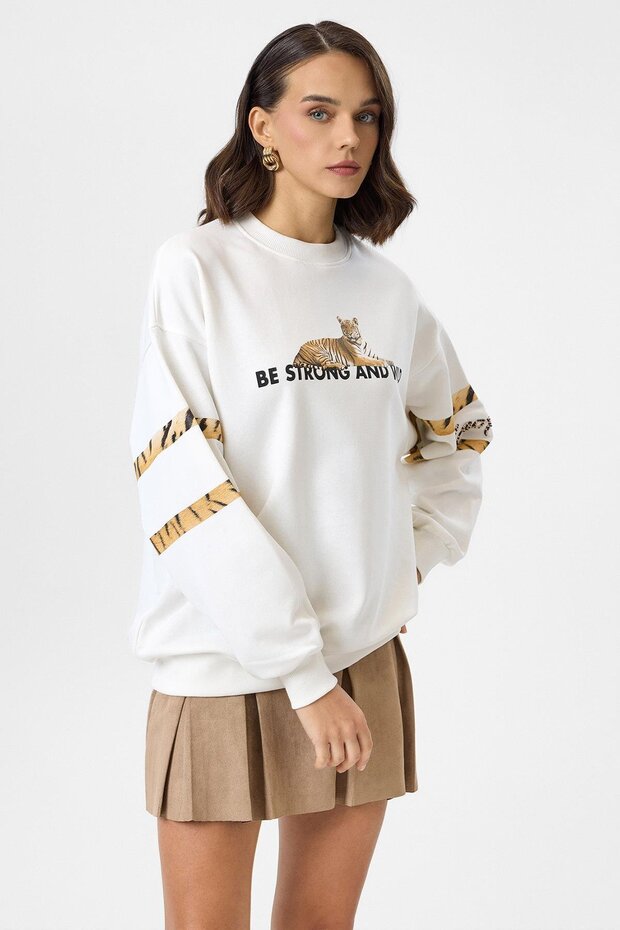 Kaplan Baskılı Sweatshirt - 2