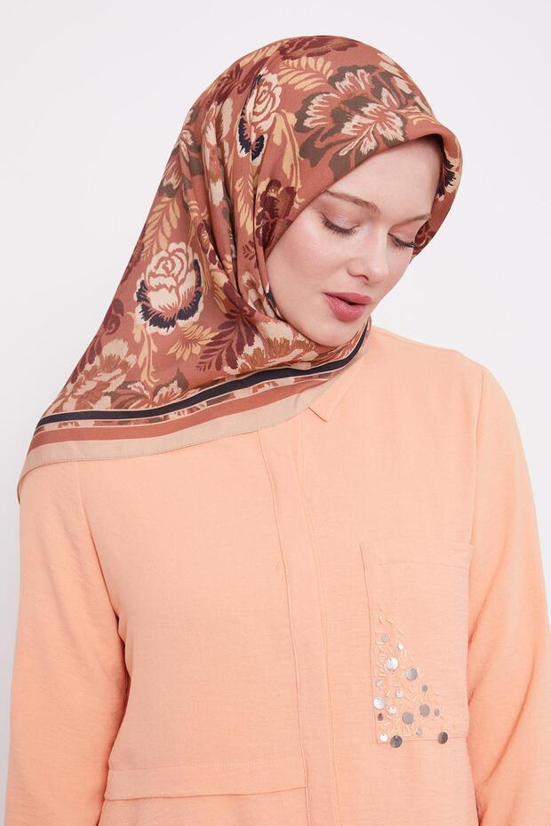 Dark Mink Rose Pattern Aura Scarf