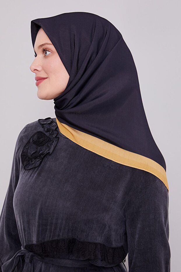 Mustard Edge Stripe Aura Scarf