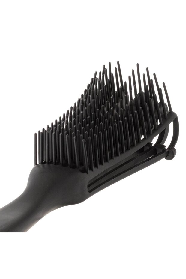 Black Triangular Plastic Detangling Brush - 3