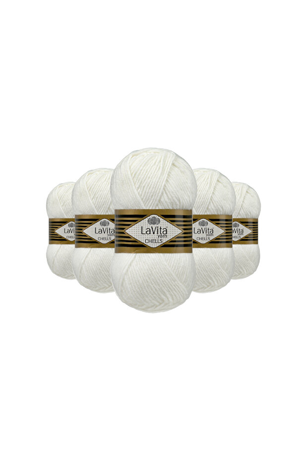 Chells Hand Knitting Yarn 100% Acrylic 500Gr 5 Pcs (9501 Optik)