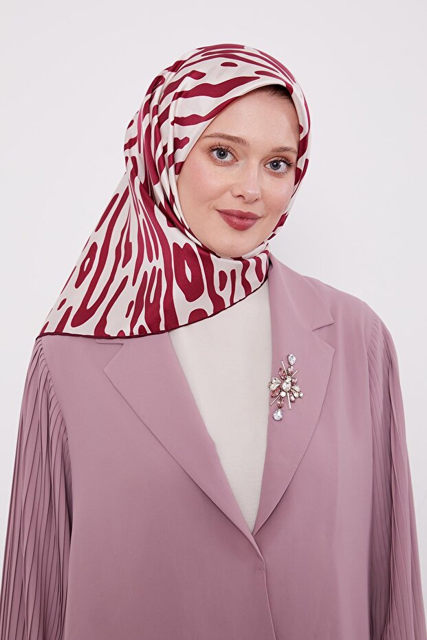 الكرز ليوبارد نمط حك وشاح الحرير - 3