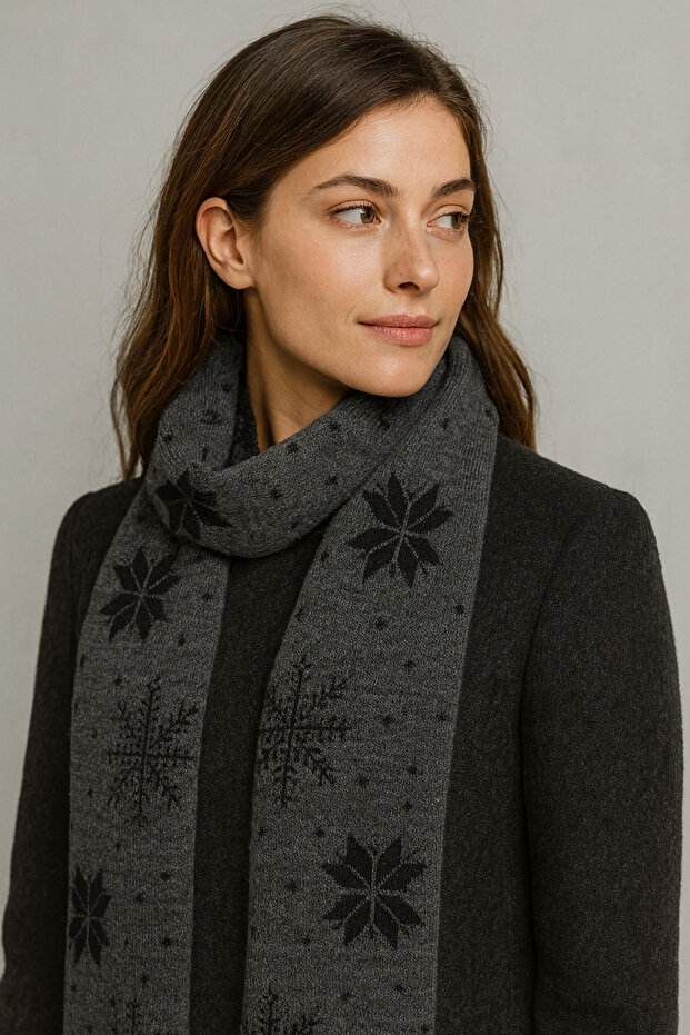 Yılbaşı Temalı Triko Atkı - 2