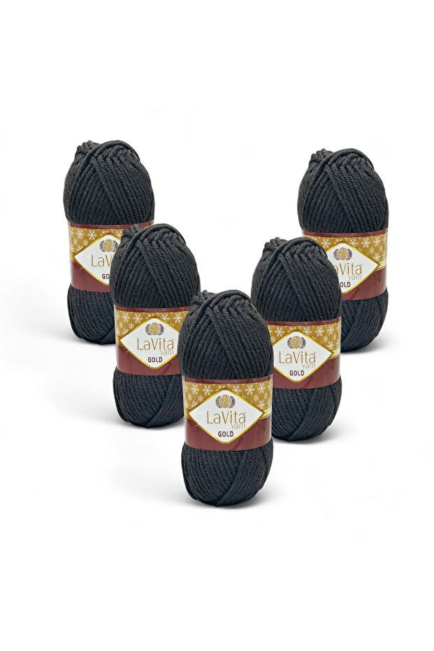 Gold Hand Knitting Yarn 100% Acrylic 500Gr 5 Pcs (9810 Smoked)