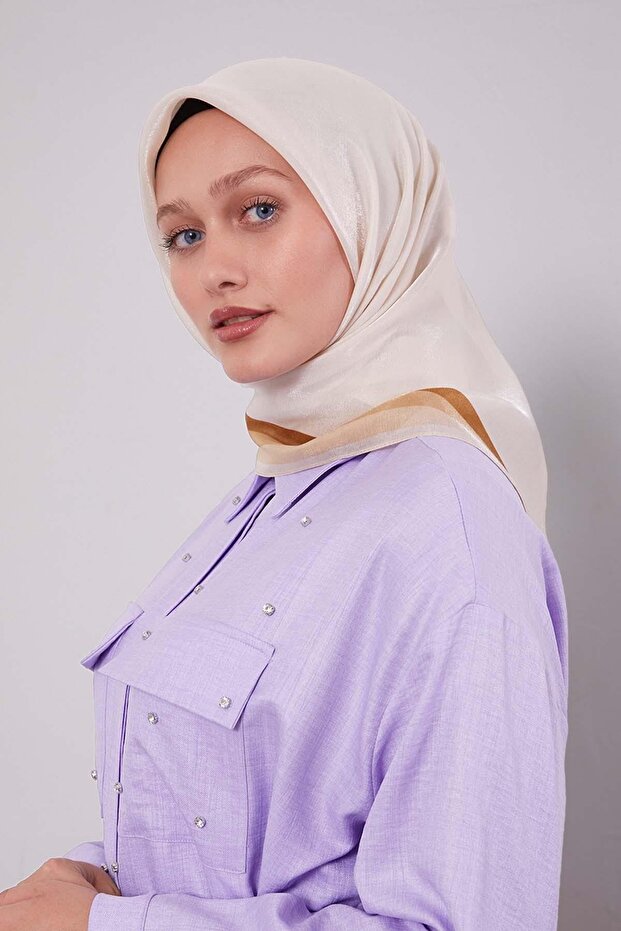 Krem Kehribar Eşarp - 1