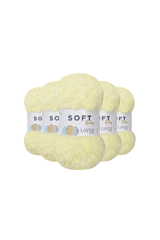 Soft Hand Knitting Yarn 100% Soft Polyester 500Gr 5 Pcs (1041 Butterfi̇l)