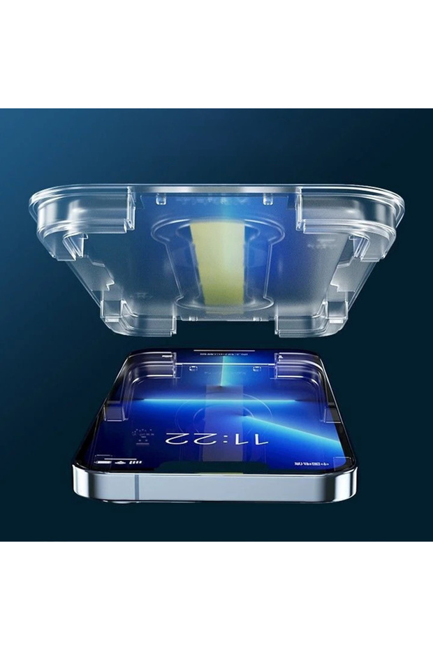 Top Premium Screen Protector with Applicator for Apple iPhone 12, Automatic Alignment, Black - 6