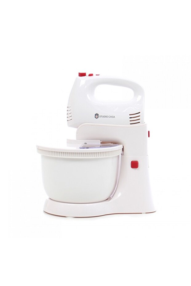 Hand mixer, with 2.5 l bowl, 300 W, 5 speed settings, turbo function, 2 kneading hooks, 2... - 1