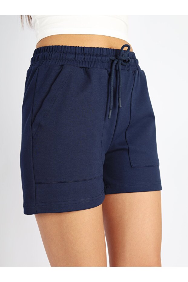 Lacivert Modal Rahat Kumaş Şort - 4