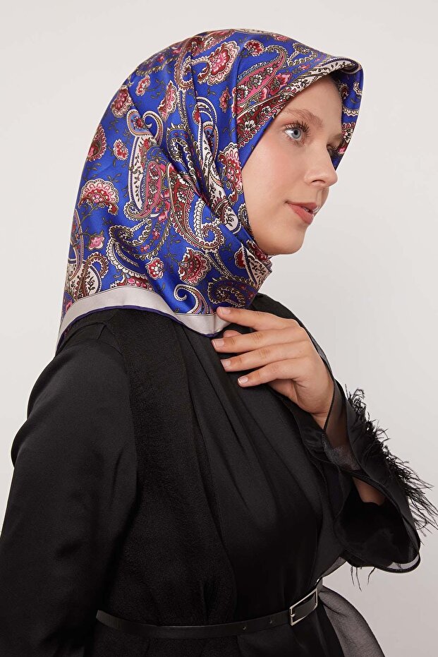 وشاح حريري منسوج بنمط ريترو مختلط من ساكس