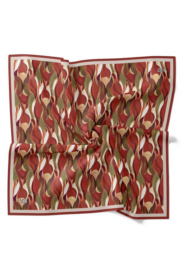 وشاح حريري بنمط تويل مزخرف بالبلاط - 4