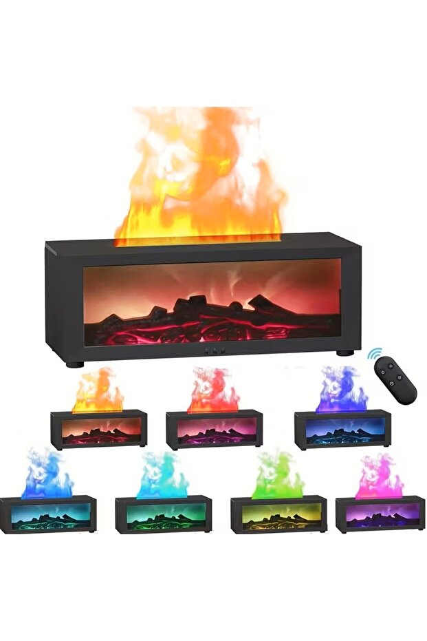 Fireplace Flame Effect Air Humidifier, Essential Oil Aromatherapy Diffuser - 4