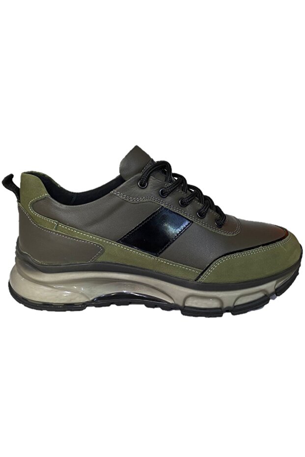 Men's Khaki Genuine Leather Casual Shoes Comfortable Orthopedic Gel Sole 3001