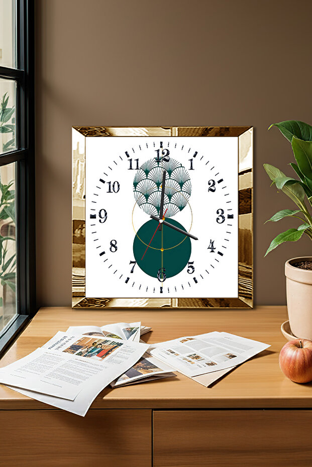 Gold Framed Balance of Time Themed Decorative Mdf Wall Clock
